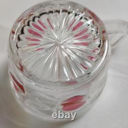 VTG TIFFIN Moon and Stars Pattern Glass PUNCH BOWL Set Ladle-12 cups-Glass Tray