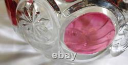 VTG TIFFIN Moon and Stars Pattern Glass PUNCH BOWL Set Ladle-12 cups-Glass Tray