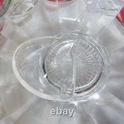 VTG TIFFIN Moon and Stars Pattern Glass PUNCH BOWL Set Ladle-12 cups-Glass Tray