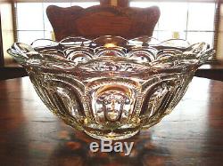 Very Rare Adams & Co. Eapg Huge Antique Palace (moon & Star) Punch Bowl
