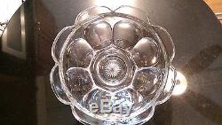 Very Rare Awesome Thick Glass Heavy Patterned Punch Bowl