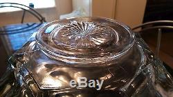 Very Rare Awesome Thick Glass Heavy Patterned Punch Bowl