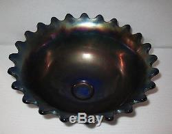 Very Rare & Vintage Carnival Glass Punch Bowl Blue Amethyst FREE SHIPPING