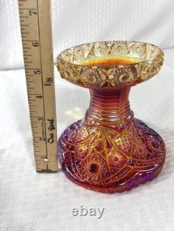 Vintage 10 Piece Indiana Carnival Glass Sunset Red Heirloom Punch Set