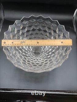 Vintage 12 Fostoria Punch Bowl American Clear Block Geometric Cubist