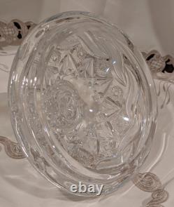 Vintage 13.5 Polish Crystal Lidded Punch Bowl with Ladle-One of a kind piece