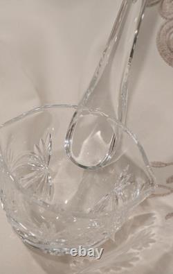 Vintage 13.5 Polish Crystal Lidded Punch Bowl with Ladle-One of a kind piece