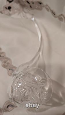 Vintage 13.5 Polish Crystal Lidded Punch Bowl with Ladle-One of a kind piece