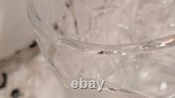 Vintage 13.5 Polish Crystal Lidded Punch Bowl with Ladle-One of a kind piece