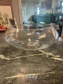 Vintage 14 PC Hand Blown Crystal Moderno Riekes Crisa Punch Bowl Set withLadle