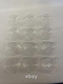 Vintage 14 PC Hand Blown Crystal Moderno Riekes Crisa Punch Bowl Set withLadle