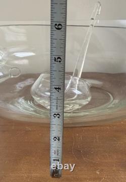 Vintage 14 PC Hand Blown Crystal Riekes Crisa Punch Bowl Set W Original Box