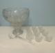 Vintage 15 Piece Smith Glass Punch Bowl Set Ladle Stand 12 Cups Pinwheels Stars