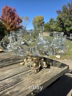 Vintage 15 pcs Pitman Dreitzer Colony Gold Elegance Crystal Punch Bowl Cup Ladel