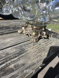 Vintage 15 pcs Pitman Dreitzer Colony Gold Elegance Crystal Punch Bowl Cup Ladel