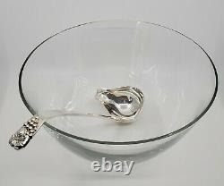 Vintage 17pc Alpaka Silver Plated Grapes Punch Bowl Set With Glass Inserts