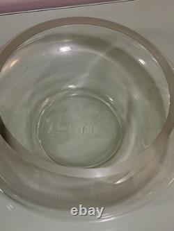 Vintage 18 PC Hand Blown Crystal Moderno Riekes Crisa Punch Bowl Set W 11 Cups