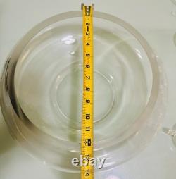 Vintage 18 PC Hand Blown Crystal Moderno Riekes Crisa Punch Bowl Set W 11 Cups