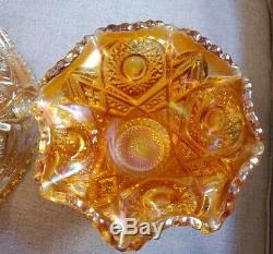 Vintage 1910 Fashion Marigold Carnival by Imperial Glass Ohio Punch Bowl