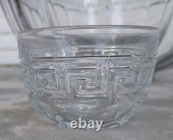 Vintage 1930's Heisey Glass Greek Key Punch Bowl & 6 Cups