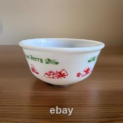 Vintage 1940s Tom and Jerry Punch Bowl Set Hazel Atlas Bowl &6 Cups & OG Box