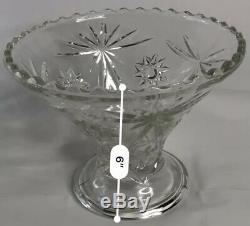 Vintage 1950 Punch Bowl Set Anchor Hocking Prescut Clear Glass Starburst 27 Pcs