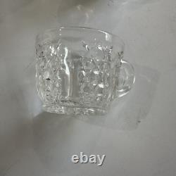 Vintage 1950's BRISTOL DIAMOND Crystal Punch Bowl Set 1 Bowl, 1 Plate, 12 Cups