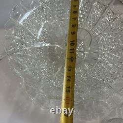 Vintage 1950's BRISTOL DIAMOND Crystal Punch Bowl Set 1 Bowl, 1 Plate, 12 Cups