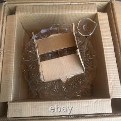 Vintage 1950's BRISTOL DIAMOND Crystal Punch Bowl Set 1 Bowl, 1 Plate, 12 Cups