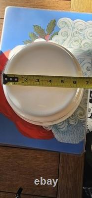 Vintage 1950s Hazel Atlas Polka Dot Milk Glass Punch Bowl And Cups
