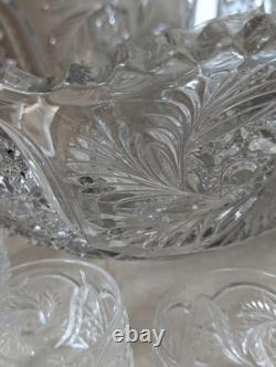 Vintage 1950s Imperial Glass Punch Bowls with 9 cups