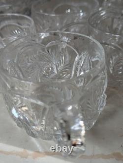 Vintage 1950s Imperial Glass Punch Bowls with 9 cups