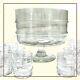 Vintage 1960s Punch Bowl Set West Virginia Glass Co. Bamboo Pattern