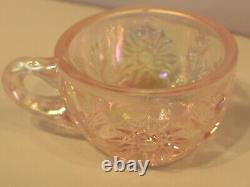 Vintage 1998 Fenton LTD ED Champane Plum Crest Mini Hobstar Punch Bowl Set