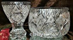 Vintage 2 Pc 14+T CRYSTAL CUT GLASS Punch Bowl OR Vase w Bowl Alone VERSATILE