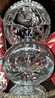 Vintage 2 Pc 14+T CRYSTAL CUT GLASS Punch Bowl OR Vase w Bowl Alone VERSATILE