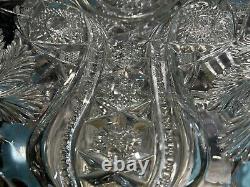 Vintage 2 Pc XL CRYSTAL CUT GLASS Punch Bowl -Magnificent