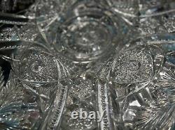 Vintage 2 Pc XL CRYSTAL CUT GLASS Punch Bowl -Magnificent