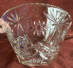 Vintage 2 Piece Anchor Hocking Eapc Star Of David Punch Bowl With Pedestal
