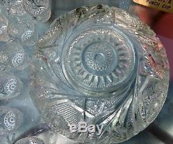 Vintage 20pc Colony Punch Bowl Set With 19 Cups Star & Pinwheel Pattern