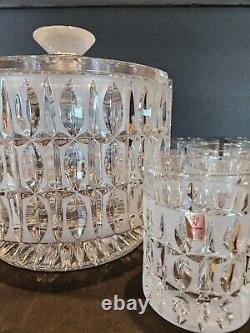 Vintage 24% Lead Crystal Nachtmann Bleikristall Punch Bowl, Lid & 12 Glasses