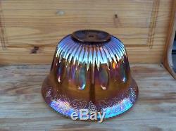 Vintage 26pc Indiana Glass Gold Carnival Iridescent Harvest Grape Punch Bowl Set