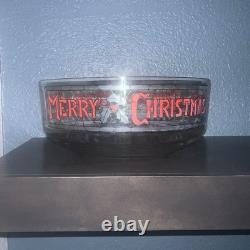 Vintage 7-pc Set by Houze Cera 6 Merry Christmas Holly Glasses & Punch Bowl