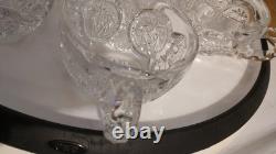 Vintage 8-piece EAPG 10x 10Punch SetPunch Bowl x1, Stand x1, Cup x6- Used/G