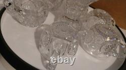 Vintage 8-piece EAPG 10x 10Punch SetPunch Bowl x1, Stand x1, Cup x6- Used/G