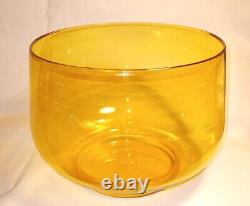 Vintage Amber Glass Punch Bowl with 8 Cups