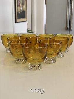 Vintage Amber MID Century Modern Punch Bowl MCM 11 Piece Set