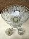 Vintage American Brilliant Cut Glass Punch Bowl With 10 Cups