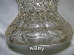 Vintage American Brilliant Large Deep Cut Crystal Glass Punch Bowl & Pedestal