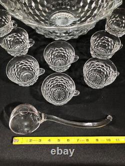 Vintage American Clear by Fostoria 10pc Punch Bowl Set